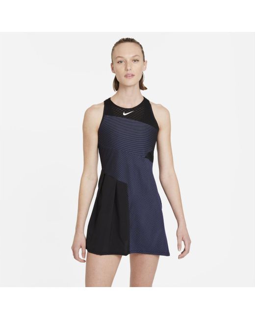 Nike Synthetic Court Dri fit Adv Slam Tennis Dress in Black White Nike Synthetic Court Dri fit Adv Slam Tennis Dress in Black White