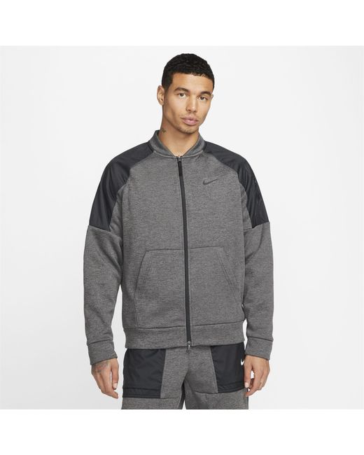 Nike Fleece Therma-fit Training Full-zip Bomber Jacket in Grey (Grey ...