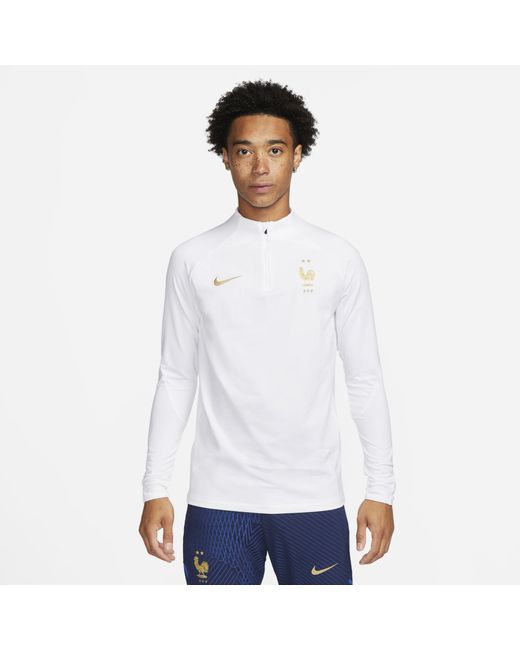 Nike Synthetic Fff Strike Dri-fit Knit Soccer Drill Top in White,White,Metallic Gold (White) for
