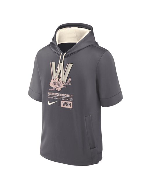 Nike Gray Washington Nationals City Connect Mlb Short-sleeve Pullover Hoodie for men