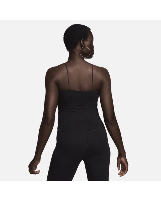 Nike Sportswear Chill Knit Aansluitende Cami Tanktop in het Black