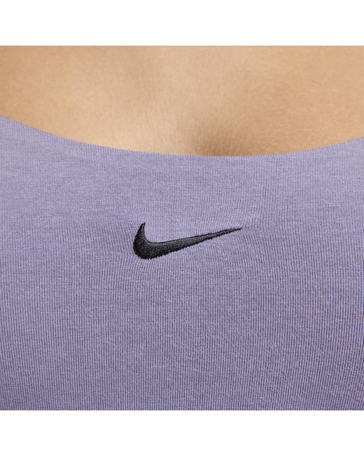 Nike Purple Sportswear Chill Knit Tight Cami Tank Top