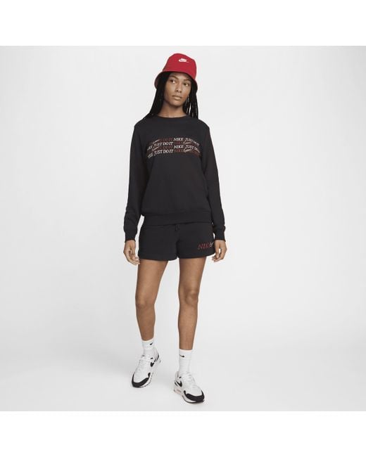 Nike Black Sportswear Club Fleece Crew-neck Sweatshirt
