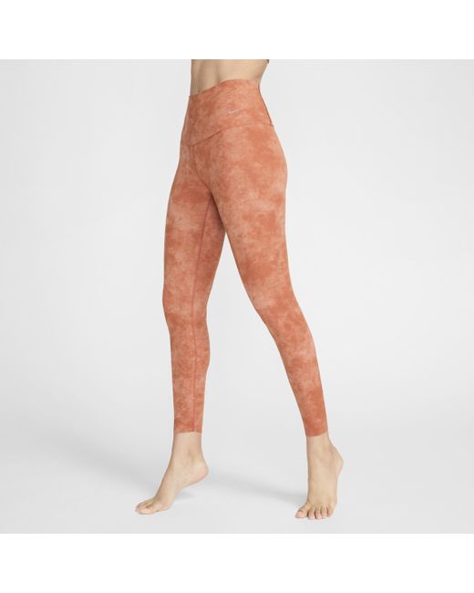 Nike Brown Zenvy Tie-dye Gentle-support High-waisted 7/8 leggings Nylon