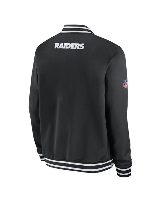 Nike Black Coach (nfl Las Vegas Raiders) Full-zip Bomber Jacket Polyester for men