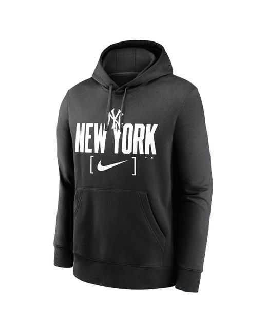 Nike Black New York Yankees Club Slack Mlb Pullover Hoodie for men