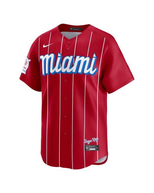 Nike Red Miami Marlins City Connect Dri-fit Adv Mlb Limited Jersey for men