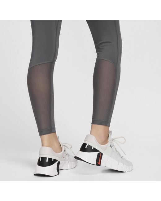 Nike Blue Pro High-waisted 7/8 Mesh-paneled Leggings