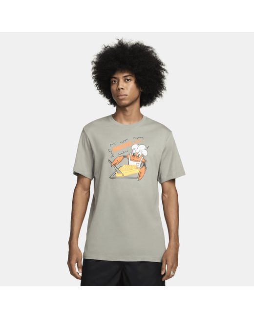 Nike Gray Sportswear T-shirt Cotton for men