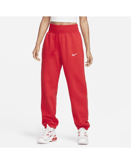 Nike Sportswear Phoenix Fleece Pants In Red,