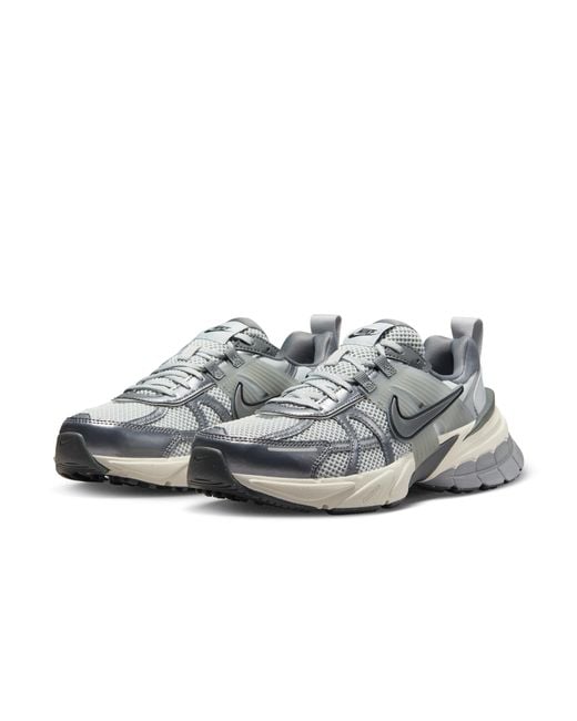 Nike Gray V2K Run Shoes With Reflective Accents