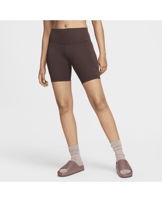 Nike Black One High-waisted 8" Biker Shorts With Pockets