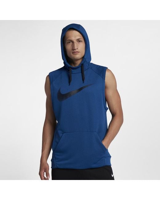 Nike Dri-fit Men's Sleeveless Training Hoodie in Blue for Men | Lyst