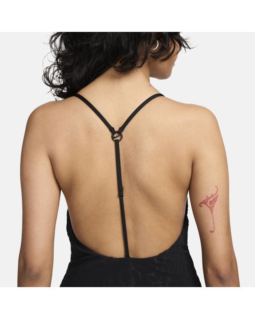 Nike Black Swim Retro Flow T-back One-piece Swimsuit
