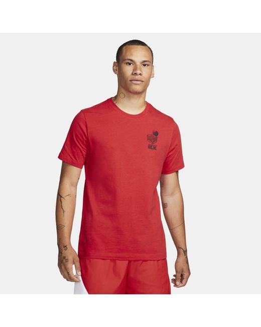 Nike Basketball Tshirt Red for Men Lyst