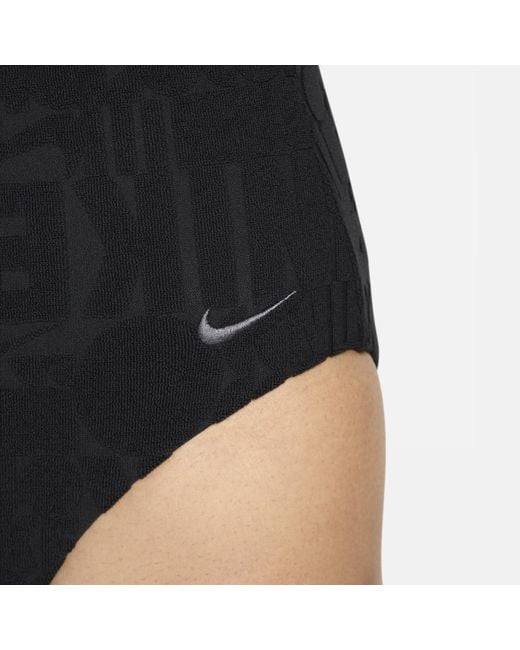 Nike Black Swim Retro Flow T-back One-piece Swimsuit