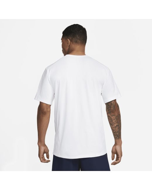 Nike White Hyverse Dri-fit Uv Short-sleeve Versatile Top Polyester for men