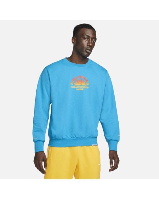Nike Fleece Standard Issue Basketball Crew Sweatshirt in Blue for Men