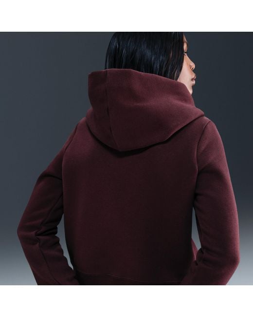 Nike Red Sportswear Phoenix Fleece Shrunken Hoodie