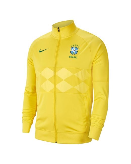 Nike Brazil Football Jacket Yellow for Men