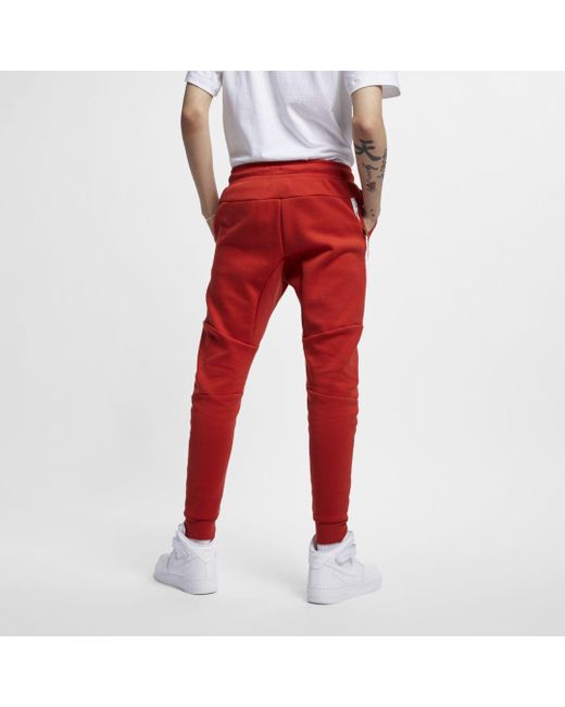 Nike Tech Fleece Joggers in Red for Men 