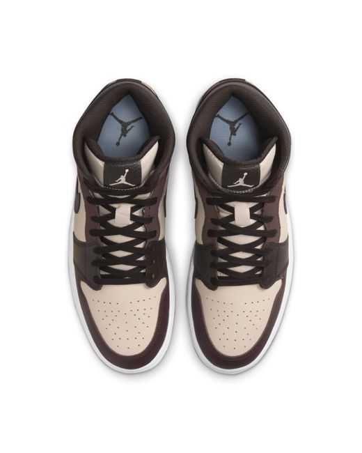Nike Brown Air Jordan 1 Mid Se Shoes Leather for men