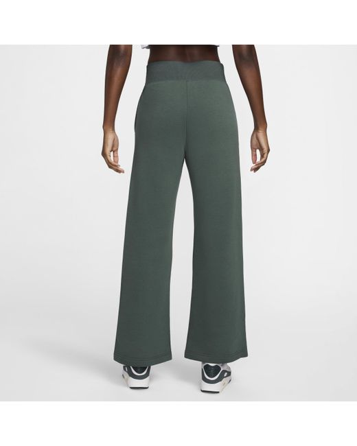 Nike Green Sportswear Phoenix Fleece High-waisted Wide-leg Sweatpants