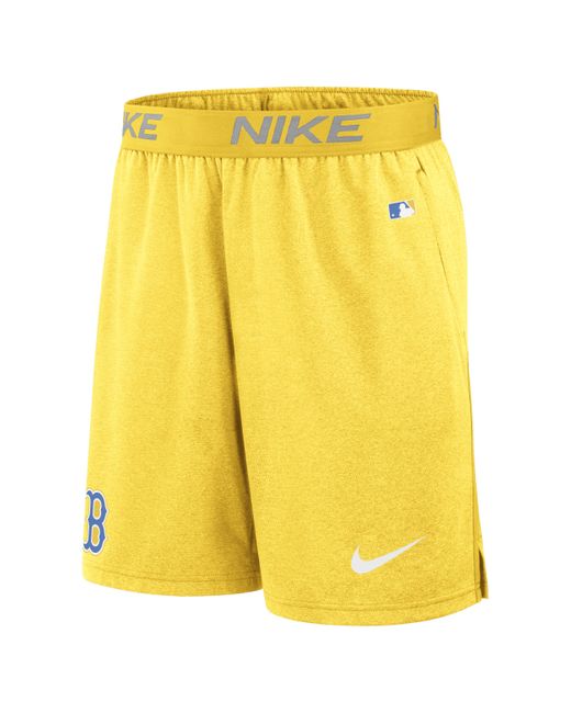 Nike Yellow Boston Red Sox City Connect Practice Dri-fit Mlb Shorts for men