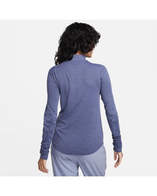 Nike Blue Dri-fit Swift Long-sleeve Wool Running Top Nylon