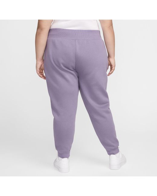 Nike Purple Sportswear Phoenix Fleece High-waisted Jogger Pants (plus Size)