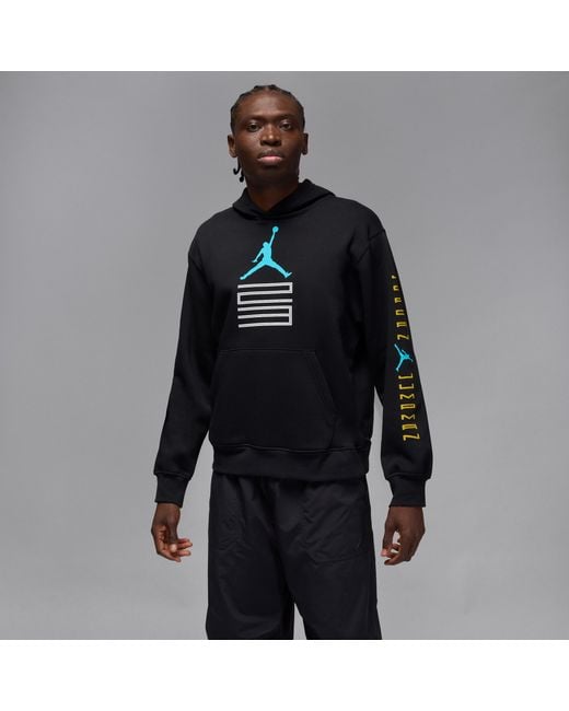 Nike Black Aj11 Gamma Fleece Pullover Hoodie for men