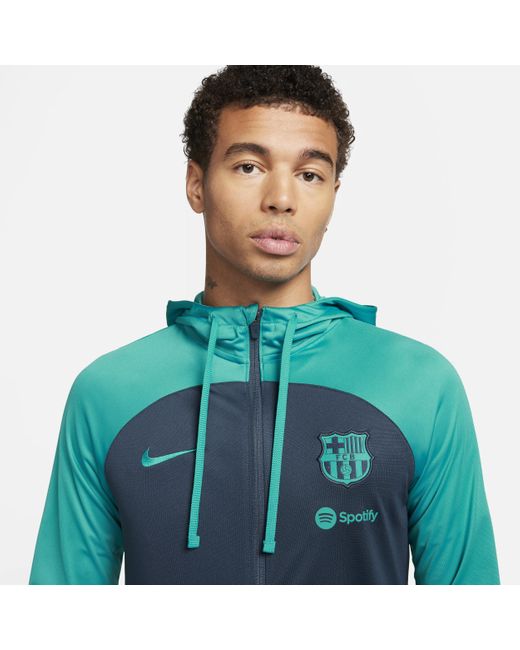 Tuta da calcio in maglia con cappuccio dri-fit fc barcelona strike di Nike in Blue da Uomo