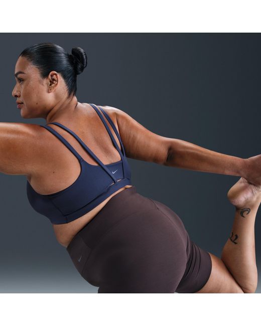 Nike Blue Zenvy Strappy Light-Support Padded Sports Bra (Plus Size)