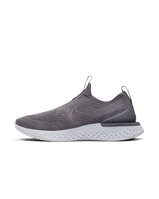 Nike Epic Phantom React Flyknit Running Shoe in Gray | Lyst
