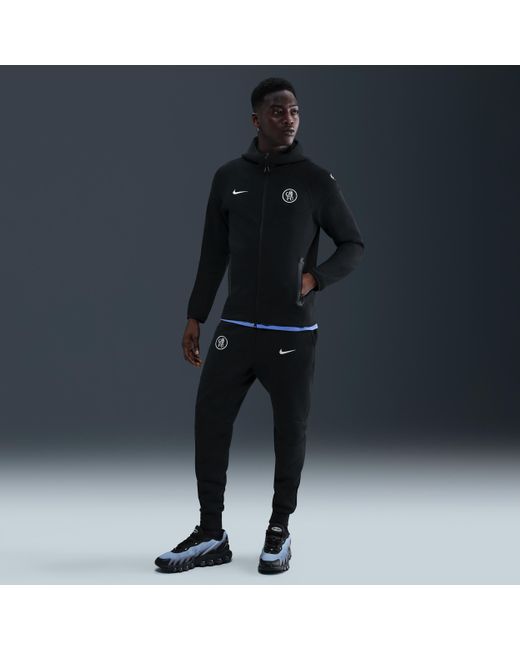 Nike Blue Chelsea Fc Tech Windrunner Total 90 Soccer Fleece Full-Zip Jacket for men