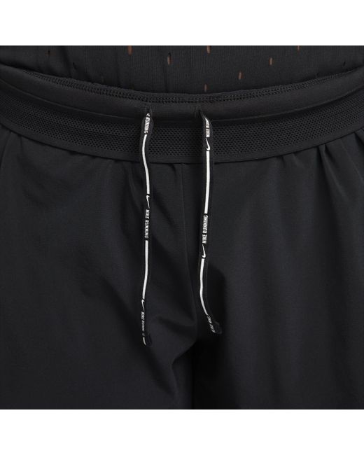 Nike Black Aeroswift Dri-fit Adv Mid-rise Brief-lined 3" Running Shorts