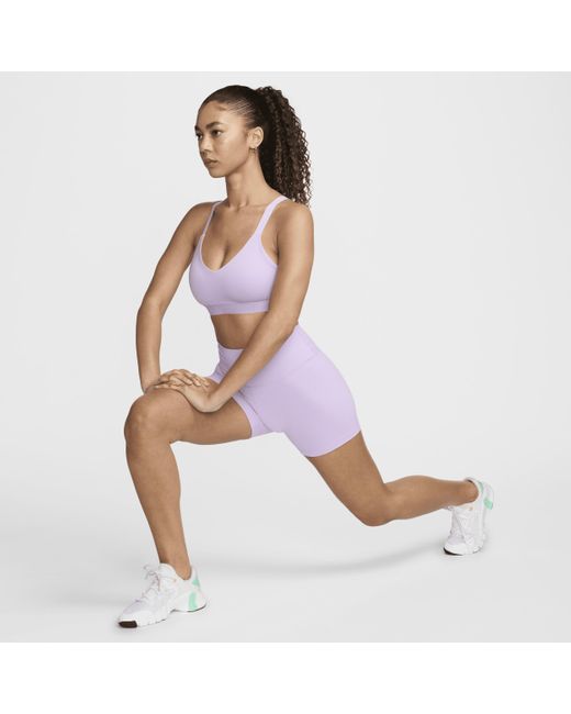 Nike Purple Indy Medium Support Padded Adjustable Sports Bra