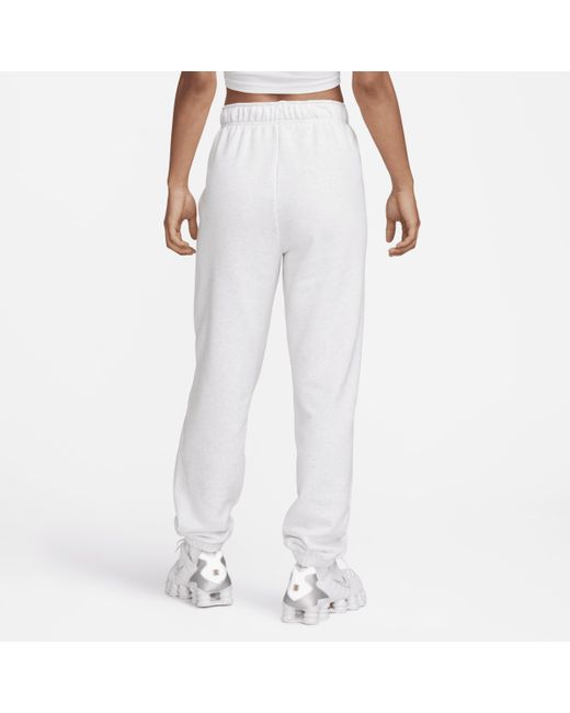 Nike White Sportswear Club Fleece Oversized Mid-rise Sweatpants