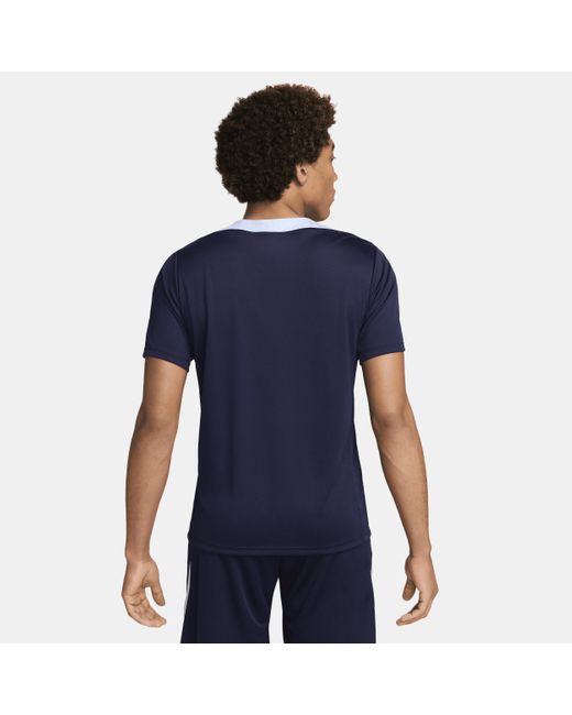 Nike Blue Fff Strike Dri-fit Football Short-sleeve Knit Top 50% Recycled Polyester for men