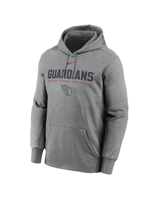 Nike Gray Cleveland Guardians Men's Therma Mlb Pullover Hoodie for men