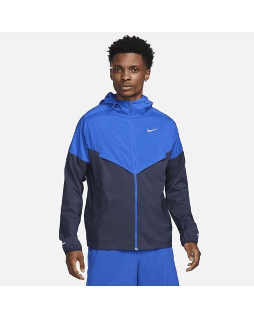 Nike Blue Windrunner Repel Running Jacket 50% Recycled Polyester for men