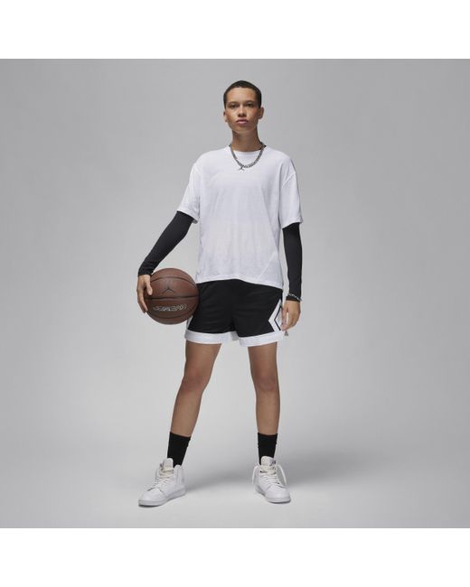 Nike White Jordan Sport Diamond Short-sleeve Top Polyester