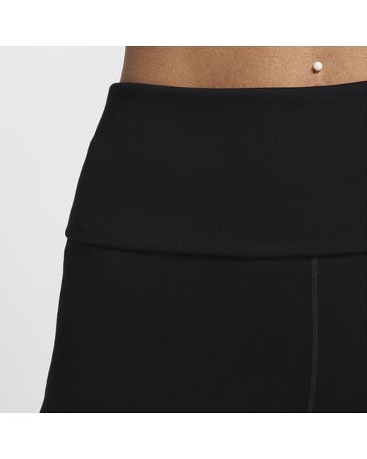 Nike Black One Dri-Fit High-Waisted Fold-Over Trousers