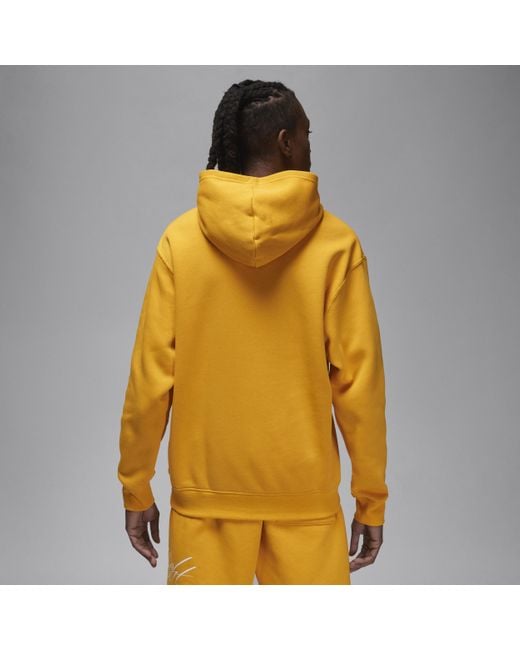 Nike Yellow Brooklyn Fleece Printed Pullover Hoodie for men