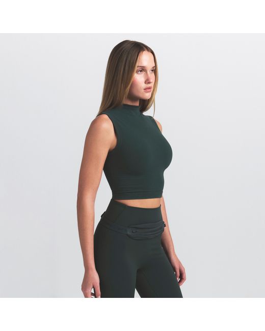 Nike Green Skims Vintage Seamless Mock-Neck Long-Line Bra