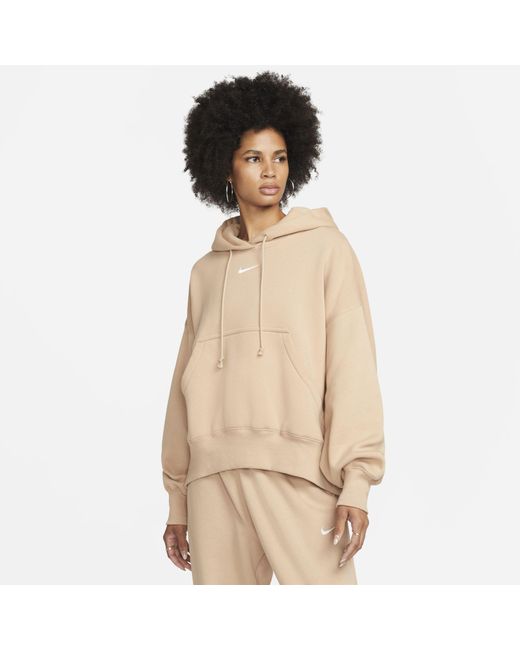 Nike Sportswear Phoenix Fleece Over-oversized Pullover Hoodie in Natural | Lyst