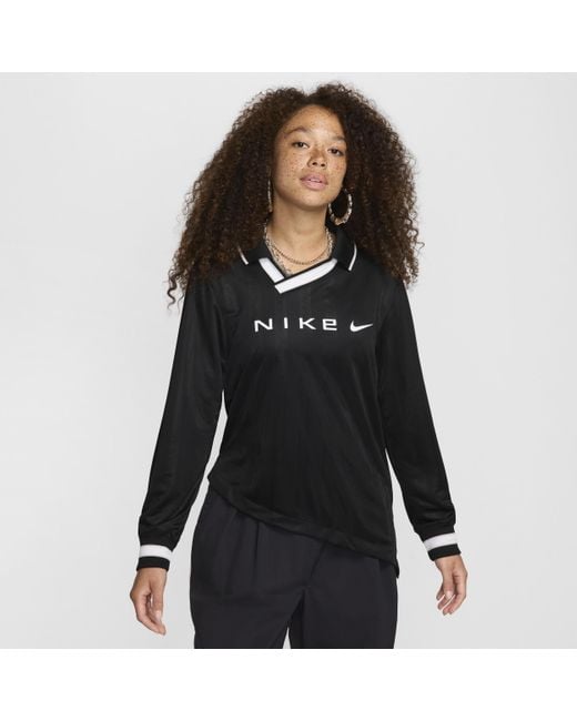 Nike Black Sportswear Collection Dri-Fit Jacquard Long-Sleeve Jersey