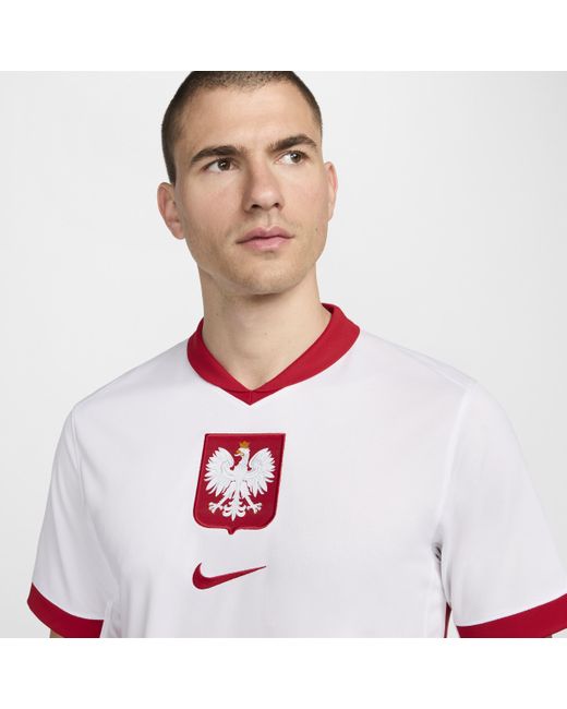Nike White Poland 2024/25 Stadium Home Dri-fit Football Replica Shirt for men