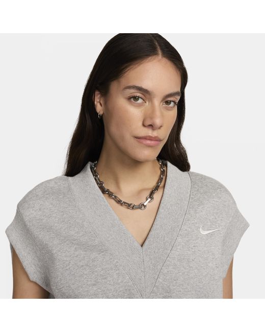 Nike Gray Sportswear Phoenix Fleece Oversized Gilet