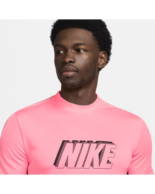 Nike Pink Academy Dri-fit Short-sleeve Football Top Polyester for men